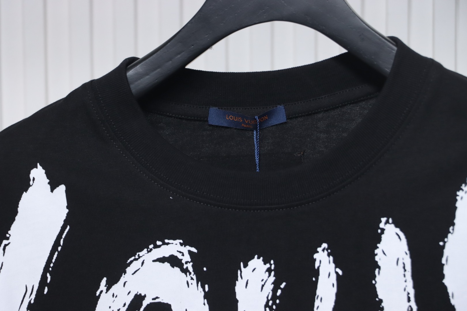 Coco Shoes Louis Vuitton Graffiti Lettering Embroidered Logo T-shirt Black