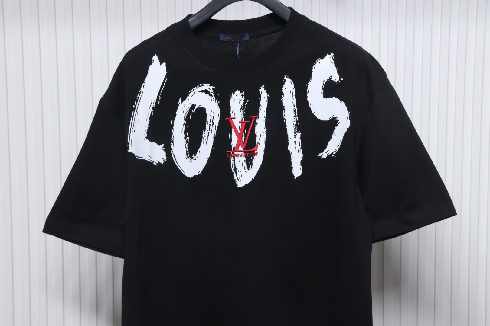 Coco Shoes Louis Vuitton Graffiti Lettering Embroidered Logo T-shirt Black