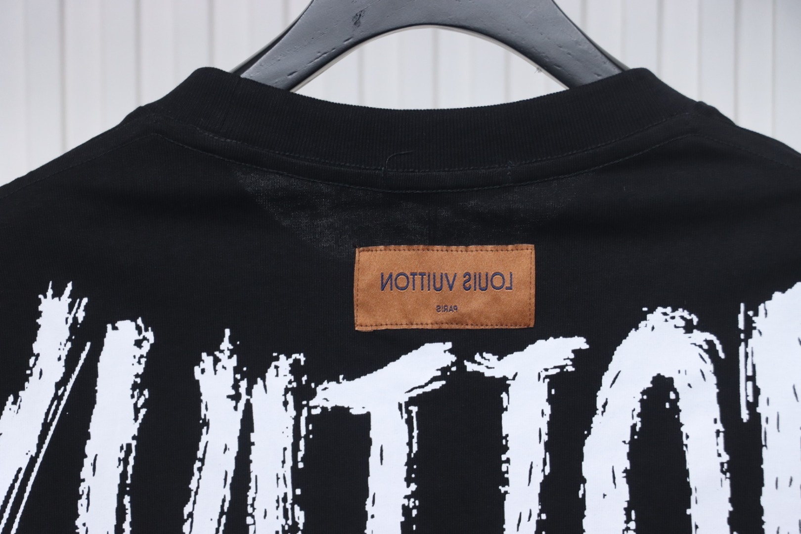 Coco Shoes Louis Vuitton Graffiti Lettering Embroidered Logo T-shirt Black