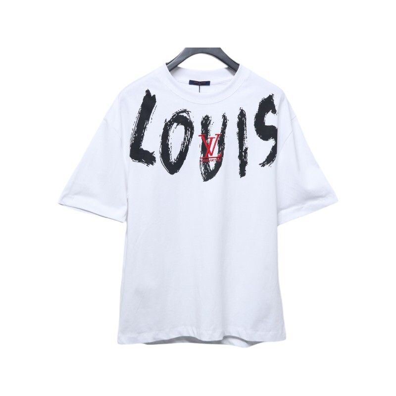 Louis Vuitton Graffiti Lettering Embroidered Logo T-shirt White