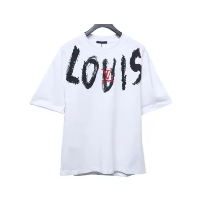 Louis Vuitton Graffiti Lettering Embroidered Logo T-shirt White 01