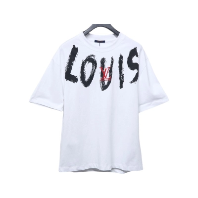 Coco Shoes Louis Vuitton Graffiti Lettering Embroidered Logo T-shirt White 01