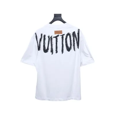 Louis Vuitton Graffiti Lettering Embroidered Logo T-shirt White 02