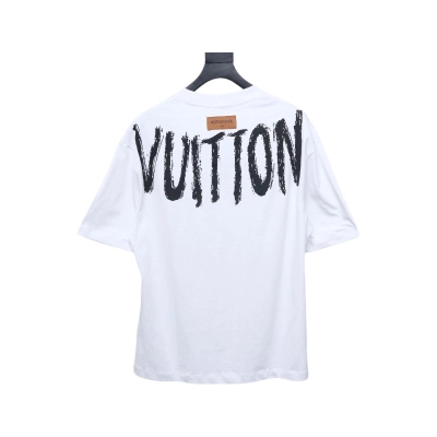 Coco Shoes Louis Vuitton Graffiti Lettering Embroidered Logo T-shirt White 02