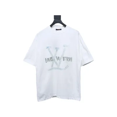 Louis Vuitton Graffiti Hand-painted Logo T-shirt White 01