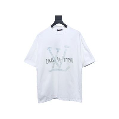 Louis Vuitton Graffiti Hand-painted Logo T-shirt White 01