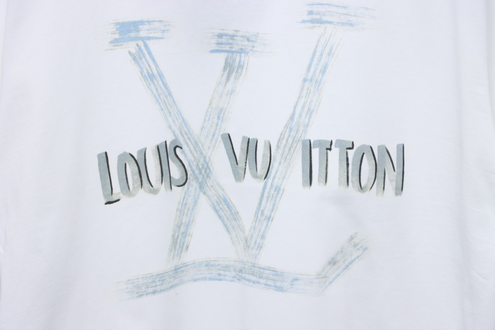 Louis Vuitton Graffiti Hand-painted Logo T-shirt White