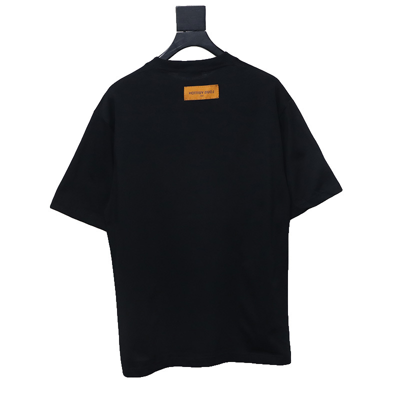 Louis Vuitton Graffiti Hand-painted Logo T-shirt Black