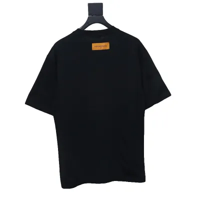 Louis Vuitton Graffiti Hand-painted Logo T-shirt Black 02