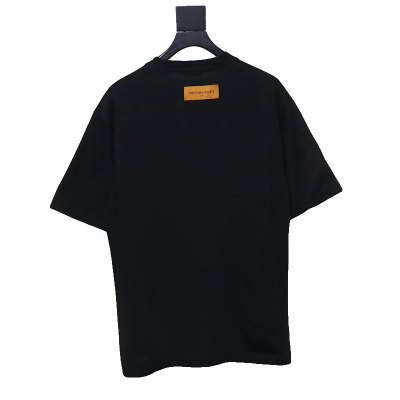 Louis Vuitton Graffiti Hand-painted Logo T-shirt Black 02