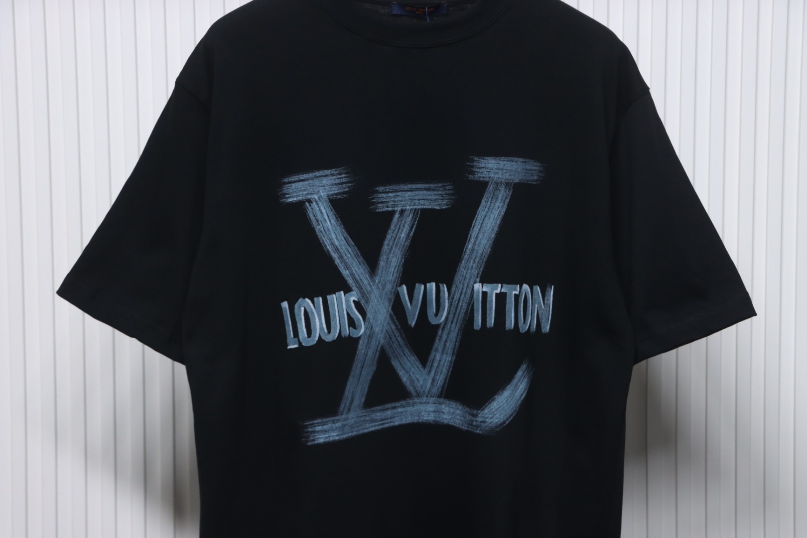 Louis Vuitton Graffiti Hand-painted Logo T-shirt Black