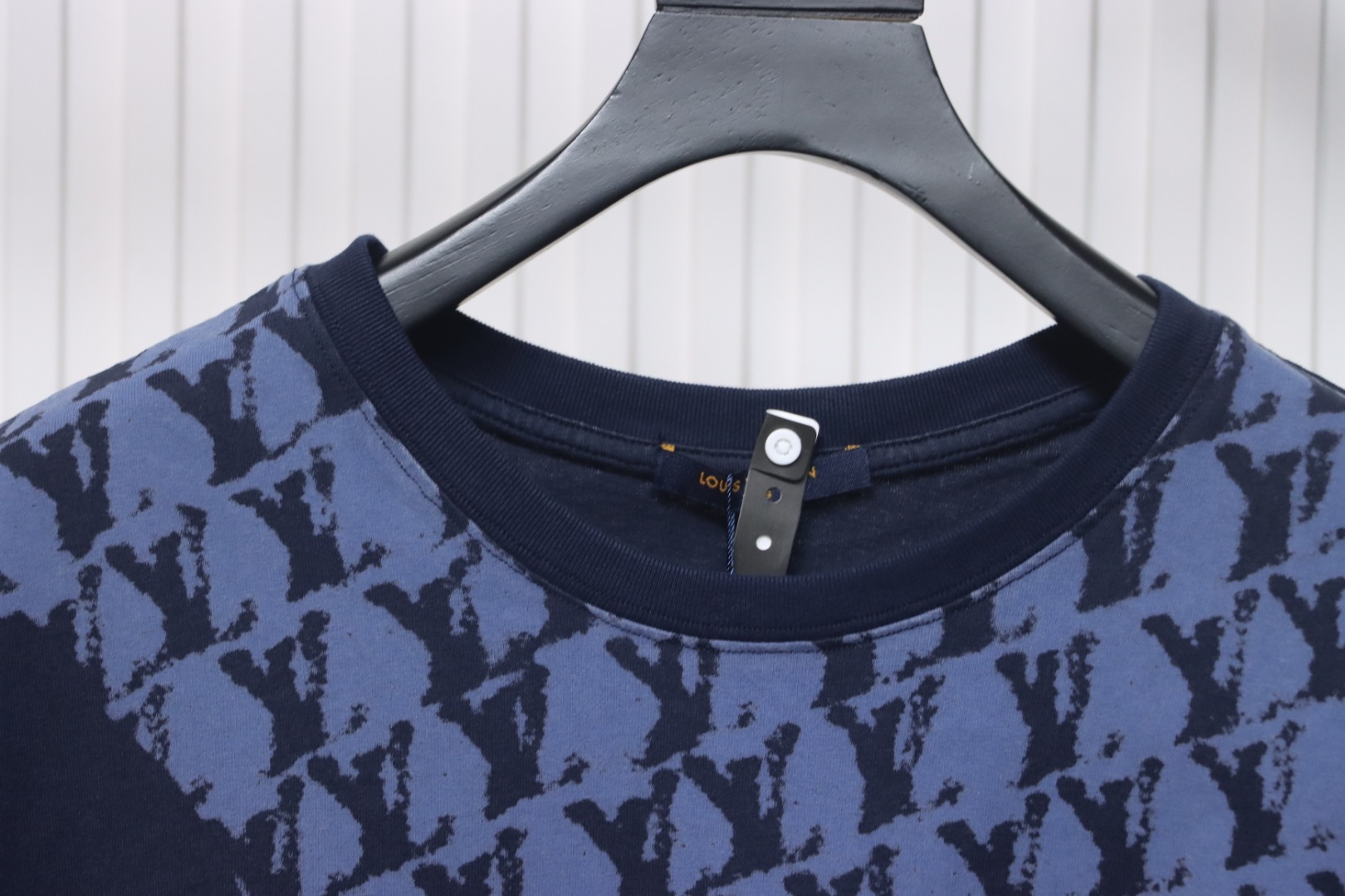 Louis Vuitton Map Graffiti Cotton Short-Sleeved Crewneck Blue