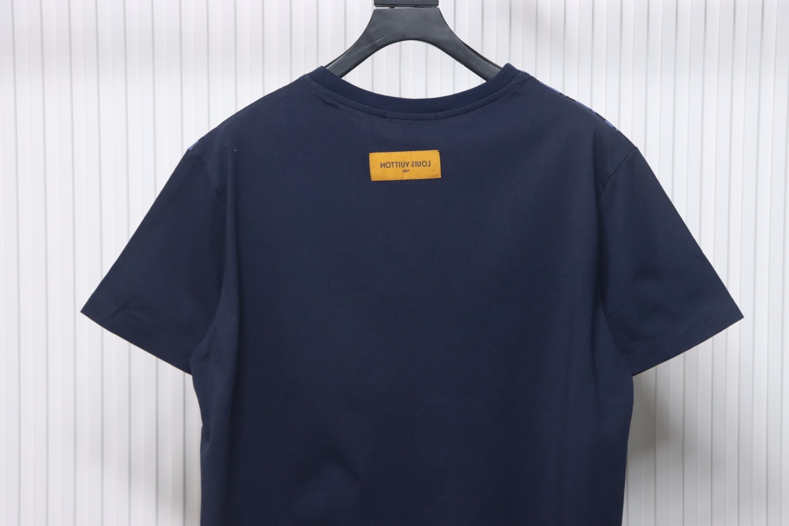 Louis Vuitton Map Graffiti Cotton Short-Sleeved Crewneck Blue