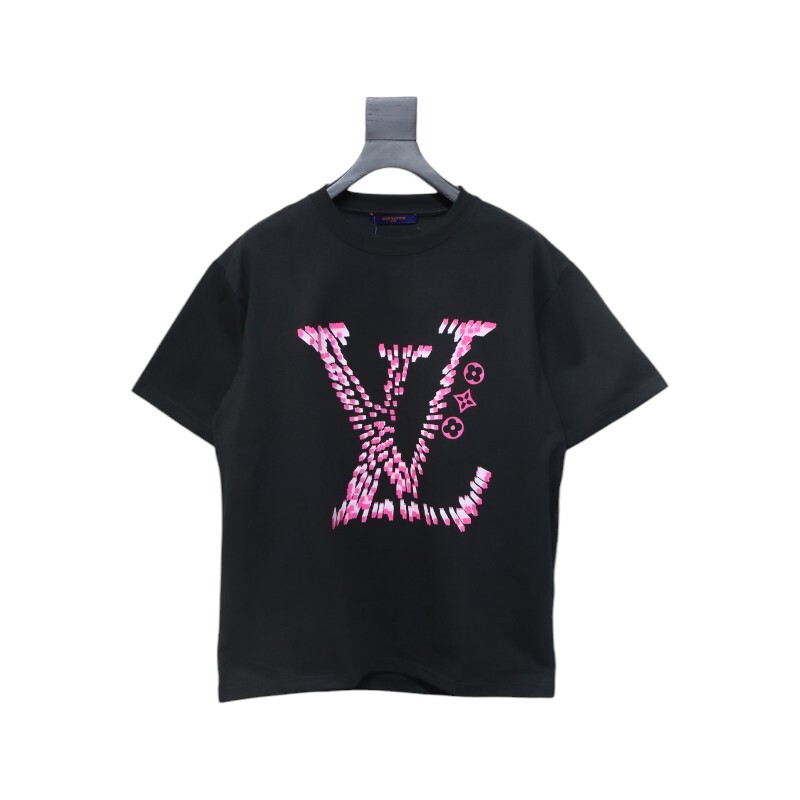 Louis Vuitton Lettering Print Logo T-shirt Black