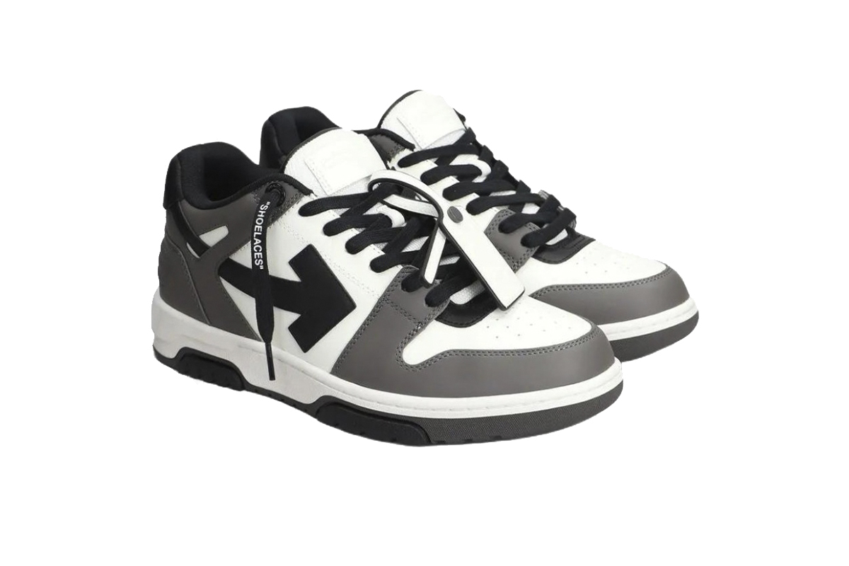 Off-White Out Of Office OOO Low Tops Dark Gray Black OMIA189C99LEA0130710