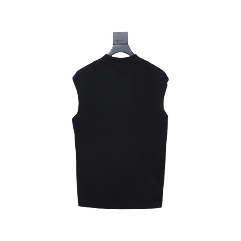 Coco Shoes Balenciaga Logo Lettering Short Sleeve Vest Black