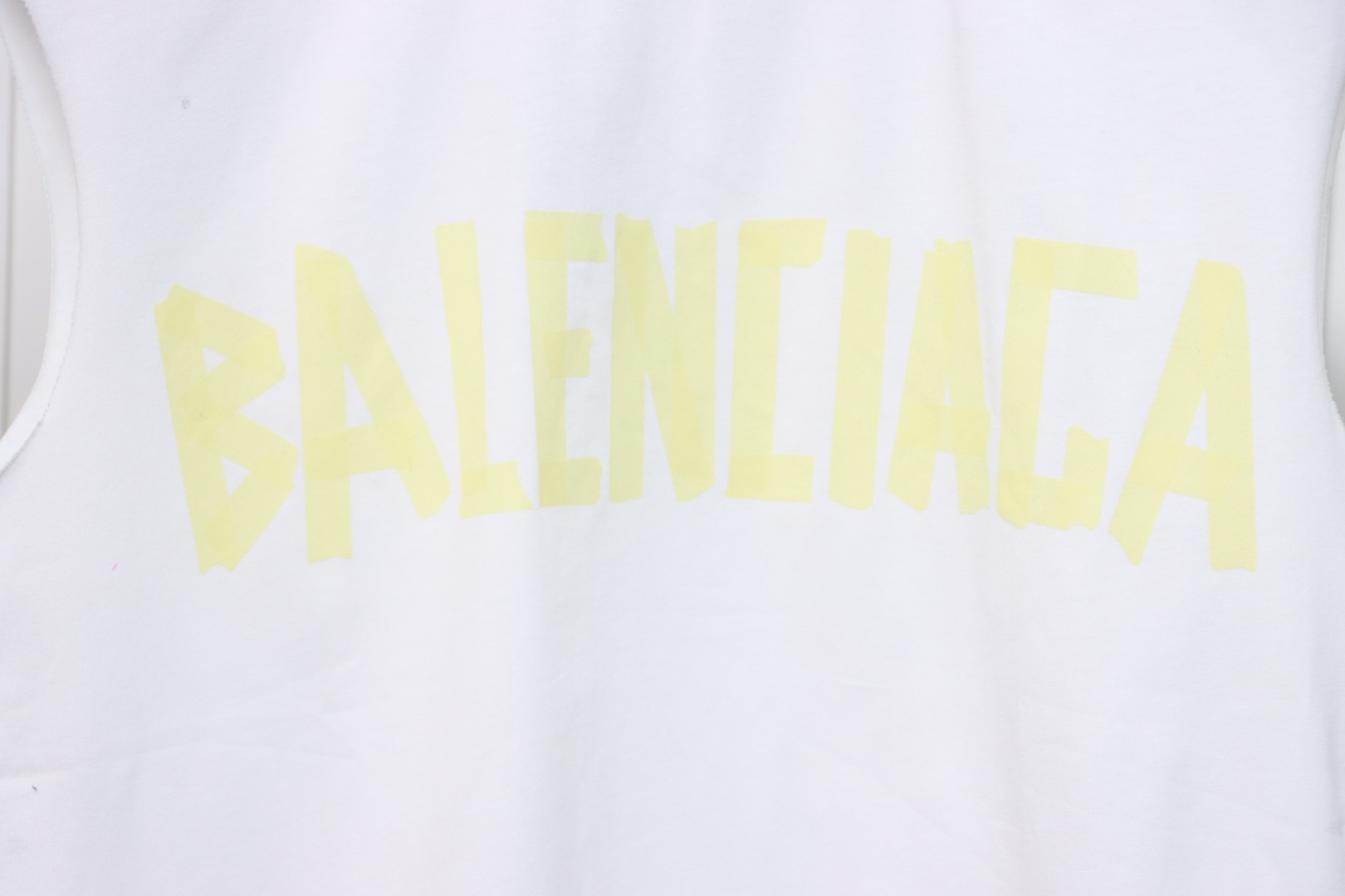 Coco Shoes Balenciaga Logo Lettering Short Sleeve Vest White