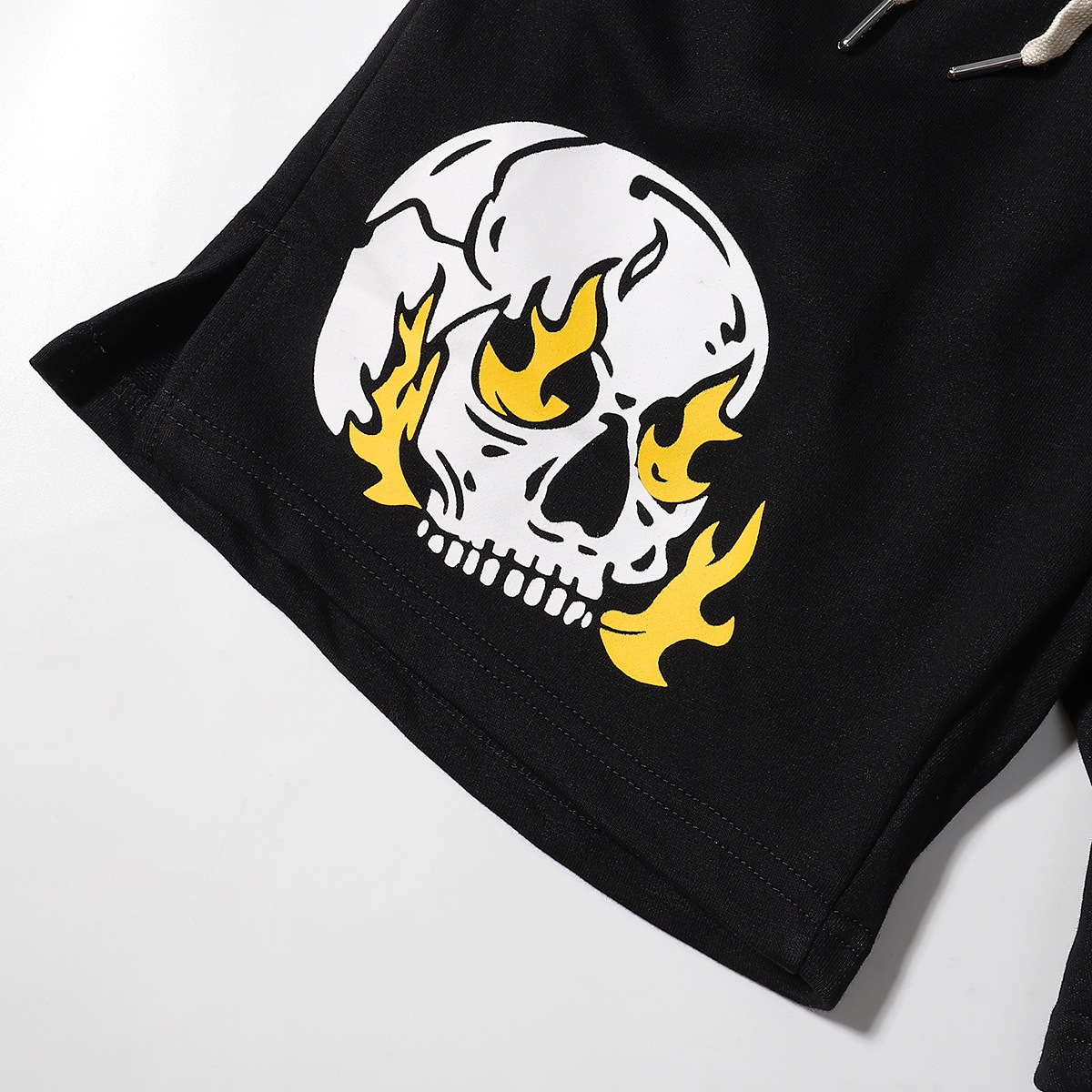 Coco Shoes Hellstar Angry Skull Print Logo Black Shorts 