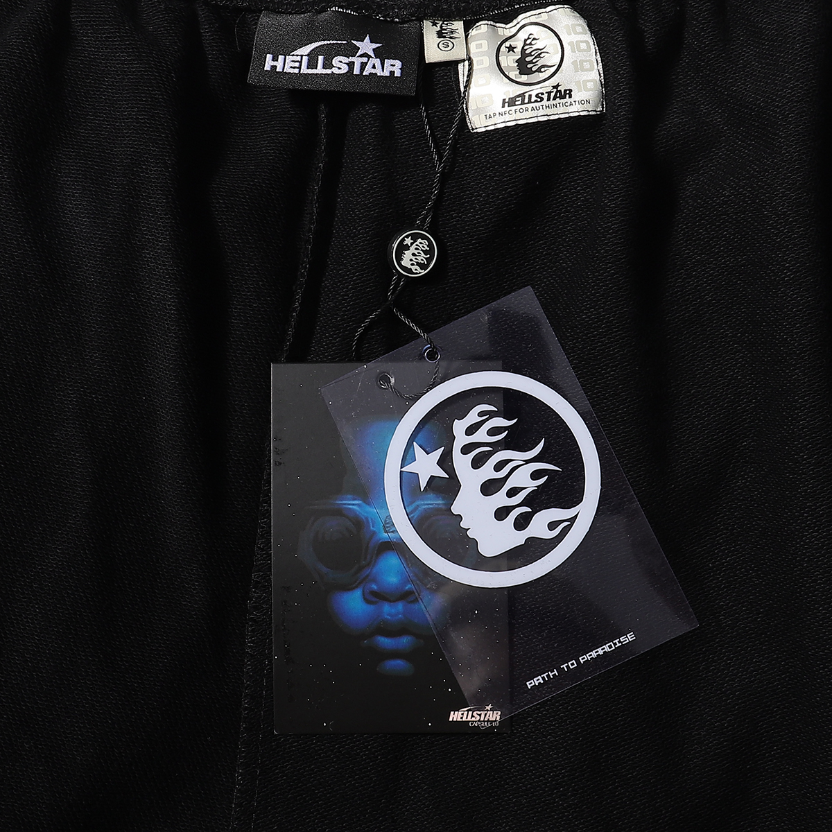 Coco Shoes Hellstar Angry Skull Print Logo Black Shorts 