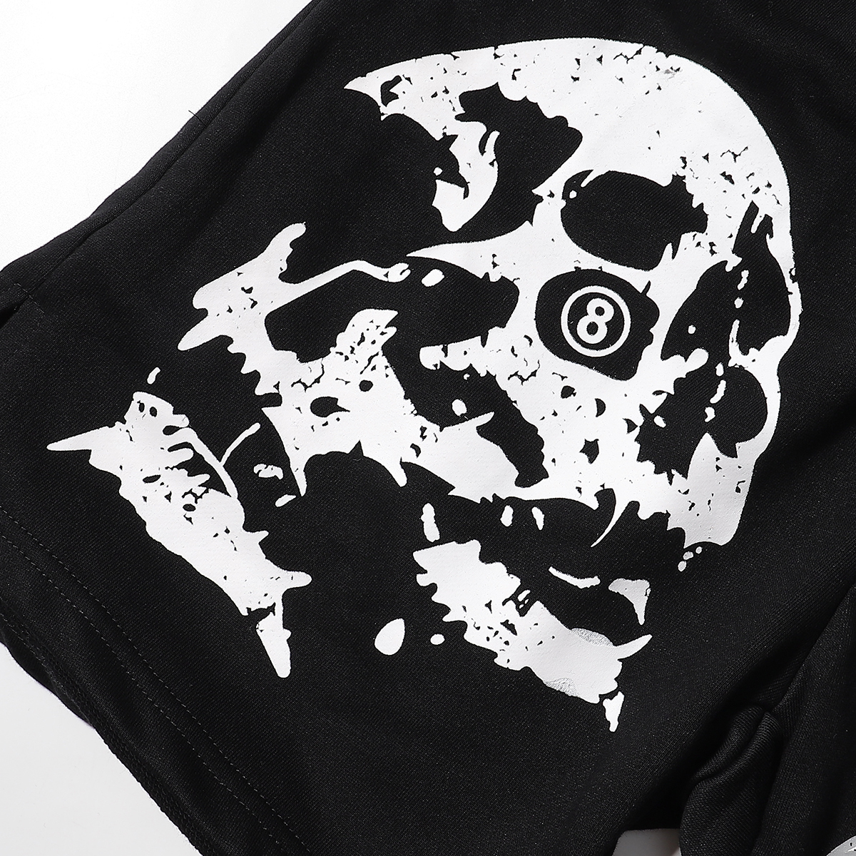 Hellstar Skull 8 Print Logo Black Shorts #2538