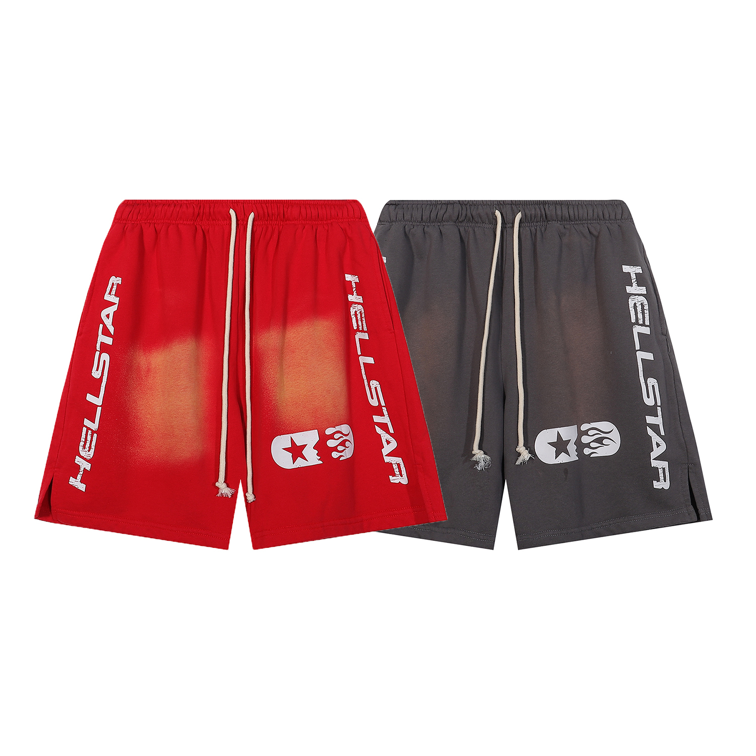 Hellstar Studios Shorts #2565 Grey/Red 