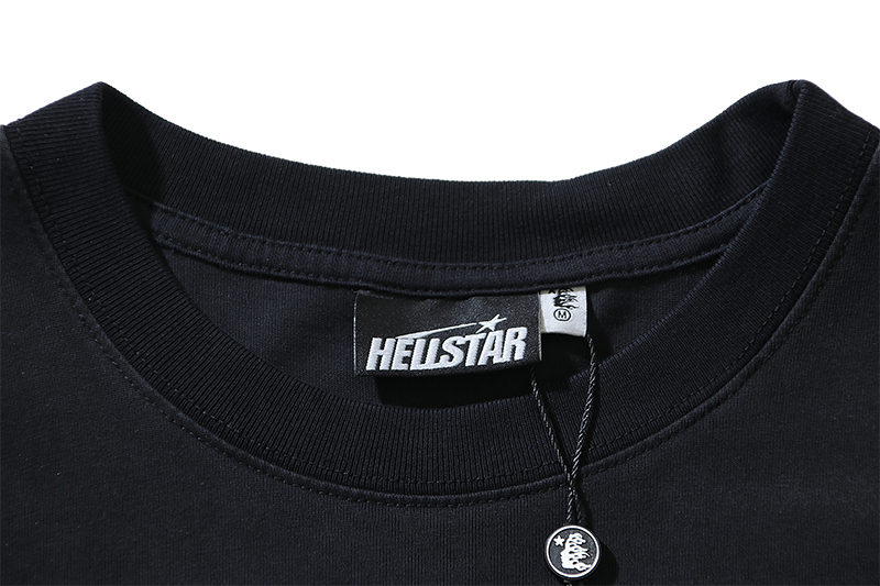 Coco Shoes Hellstar Star Gel Sport Logo Washed Short Sleeved T-shirt #673 Black Blue