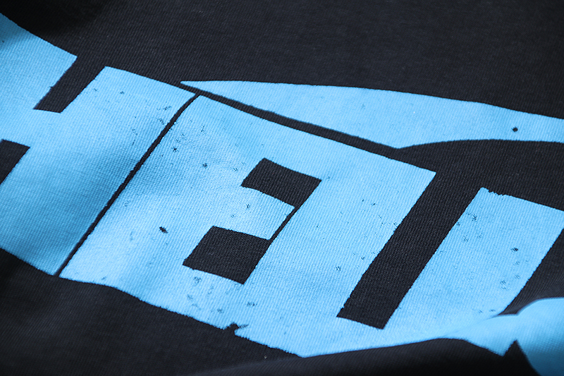 Coco Shoes Hellstar Star Gel Sport Logo Washed Short Sleeved T-shirt #673 Black Blue