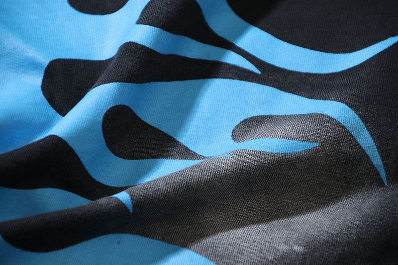 Coco Shoes Hellstar Star Gel Sport Logo Washed Short Sleeved T-shirt #673 Black Blue