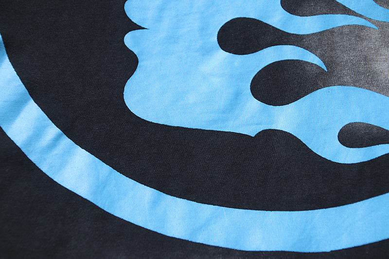 Coco Shoes Hellstar Star Gel Sport Logo Washed Short Sleeved T-shirt #673 Black Blue