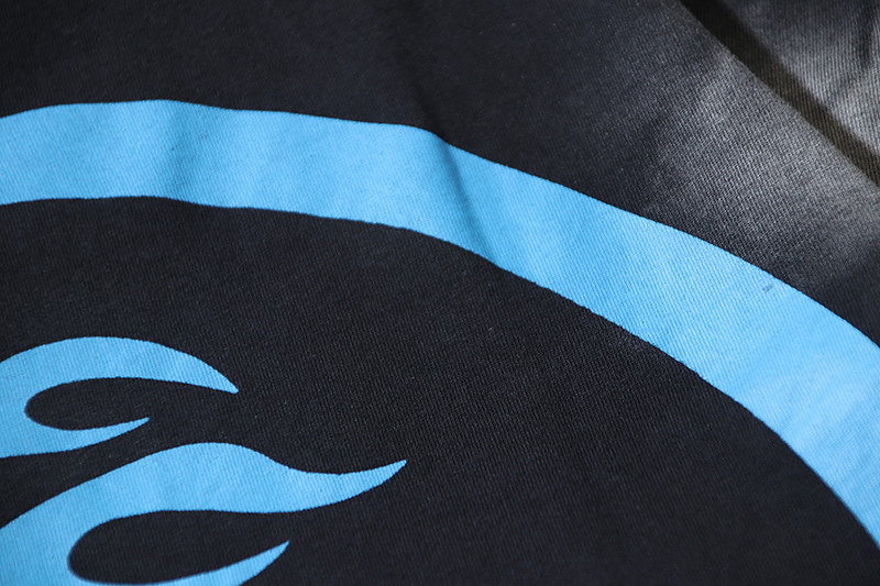 Coco Shoes Hellstar Star Gel Sport Logo Washed Short Sleeved T-shirt #673 Black Blue