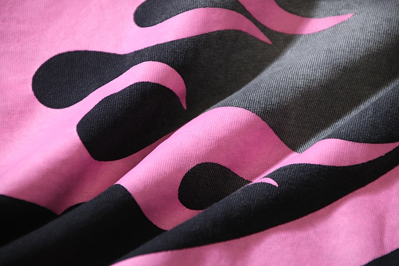 Coco Shoes Hellstar Star Gel Sport Logo Washed Short Sleeved T-shirt #675 Black Pink