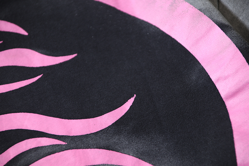 Coco Shoes Hellstar Star Gel Sport Logo Washed Short Sleeved T-shirt #675 Black Pink