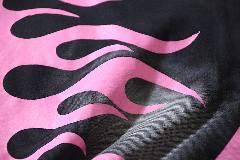 Coco Shoes Hellstar Star Gel Sport Logo Washed Short Sleeved T-shirt #675 Black Pink