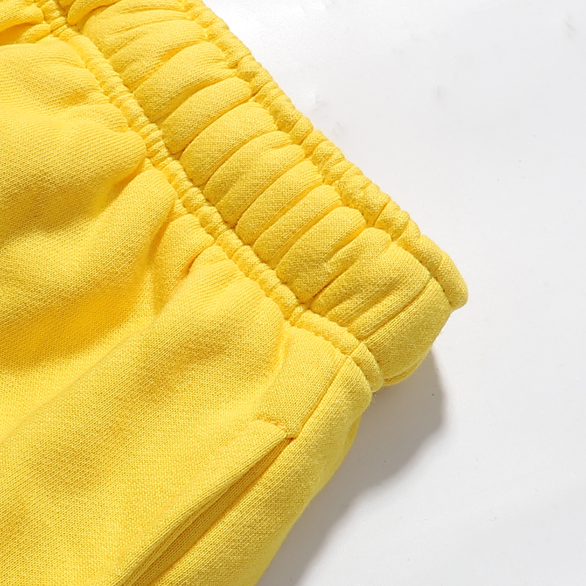 Hellstar Relaxed Elastic Waist Street Wear Cotton Terry Shorts #2509 Black/Yellow