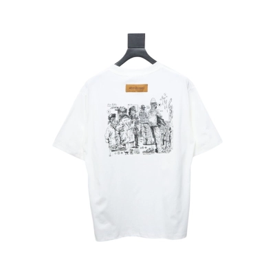 Coco Shoes Louis Vuitton Special Project Employee-only Original Stamps Cotton T-shirt White 01