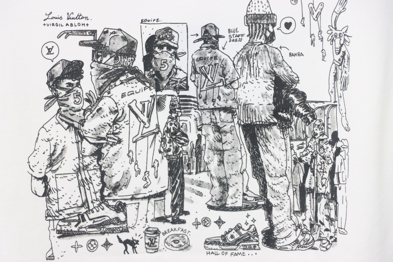 Coco Shoes Louis Vuitton Special Project Employee-only Original Stamps Cotton T-shirt White