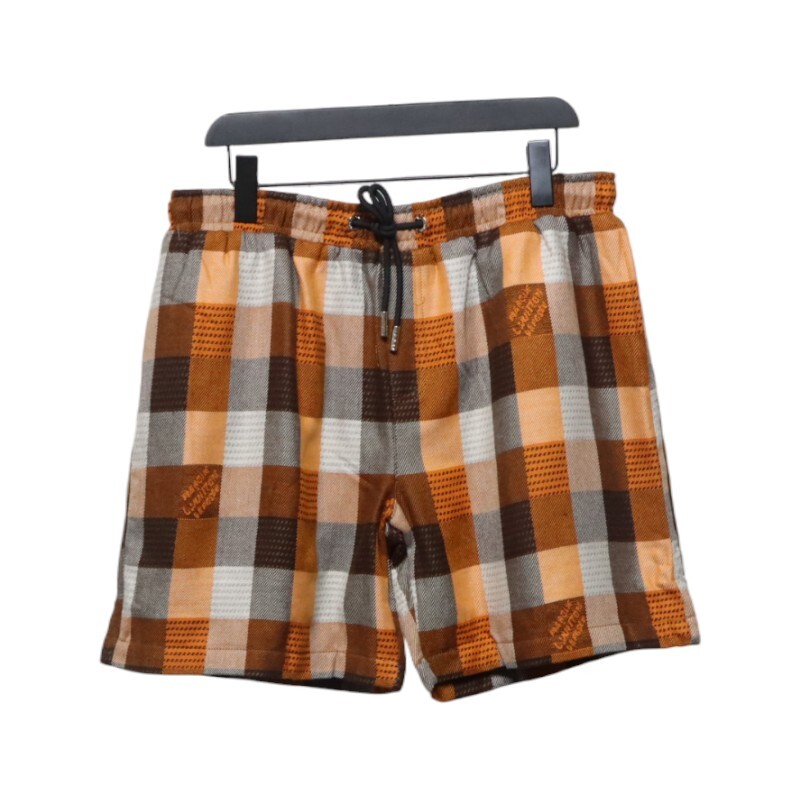 Louis Vuitton Check Embroidered Lettering Shorts