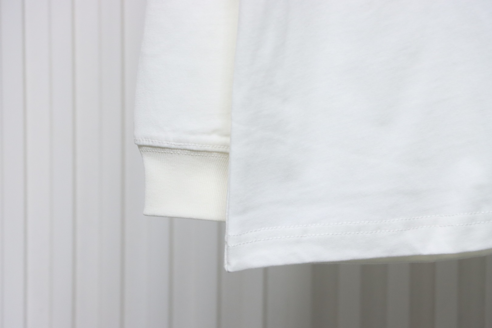 Bottega Veneta Loose Long Sleeve T-shirt With Horizontal Seams On The Back White