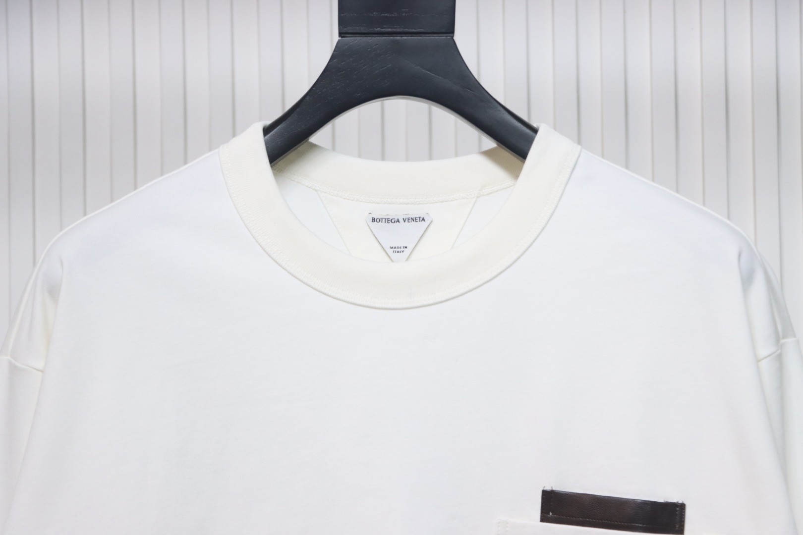 Coco Shoes Bottega Veneta Studded Pocket Long Sleeve T-Shirt White