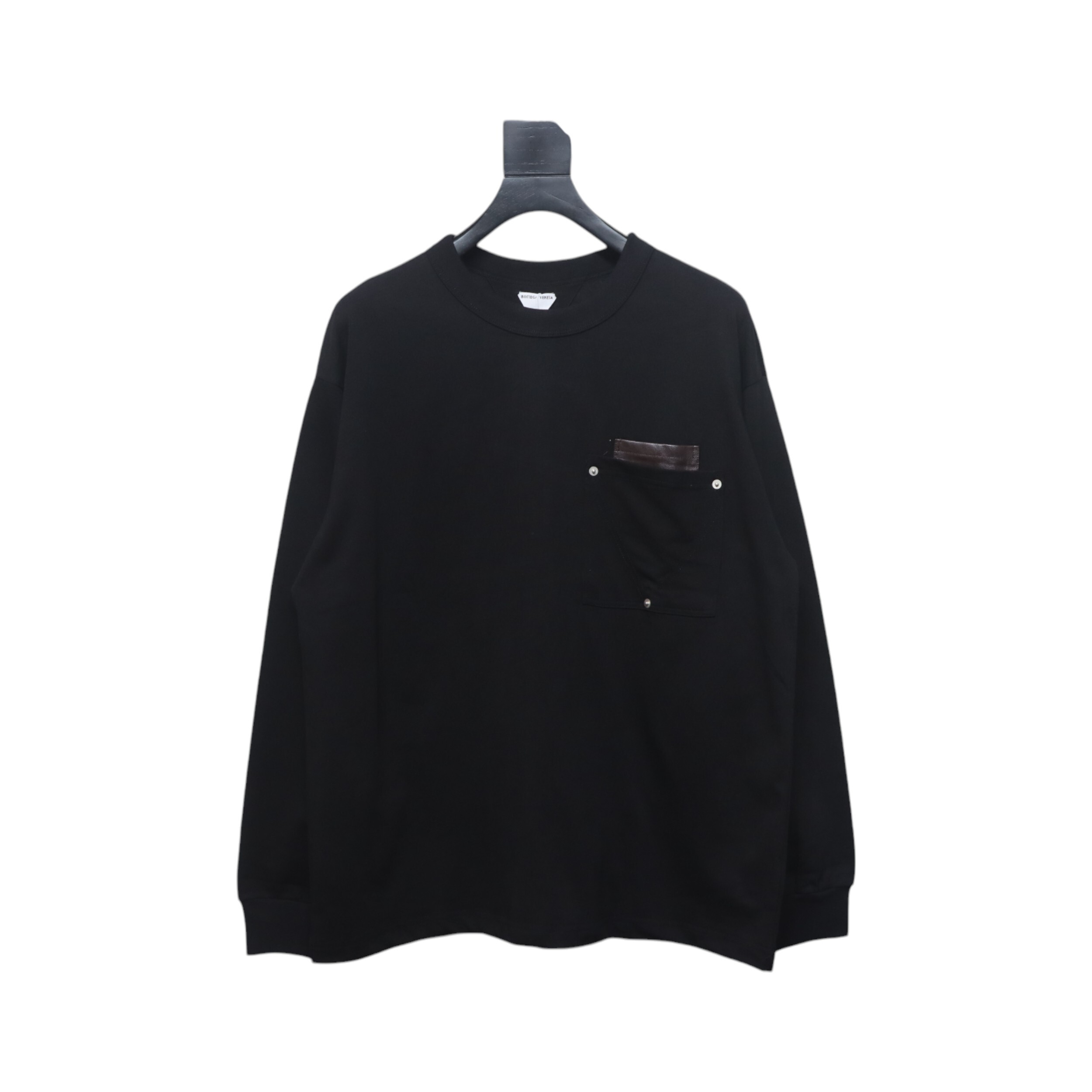 Bottega Veneta Studded Pocket Long Sleeve T-Shirt Black