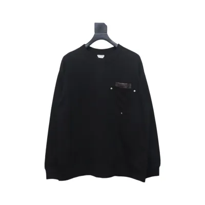 Bottega Veneta Studded Pocket Long Sleeve T-Shirt Black 01