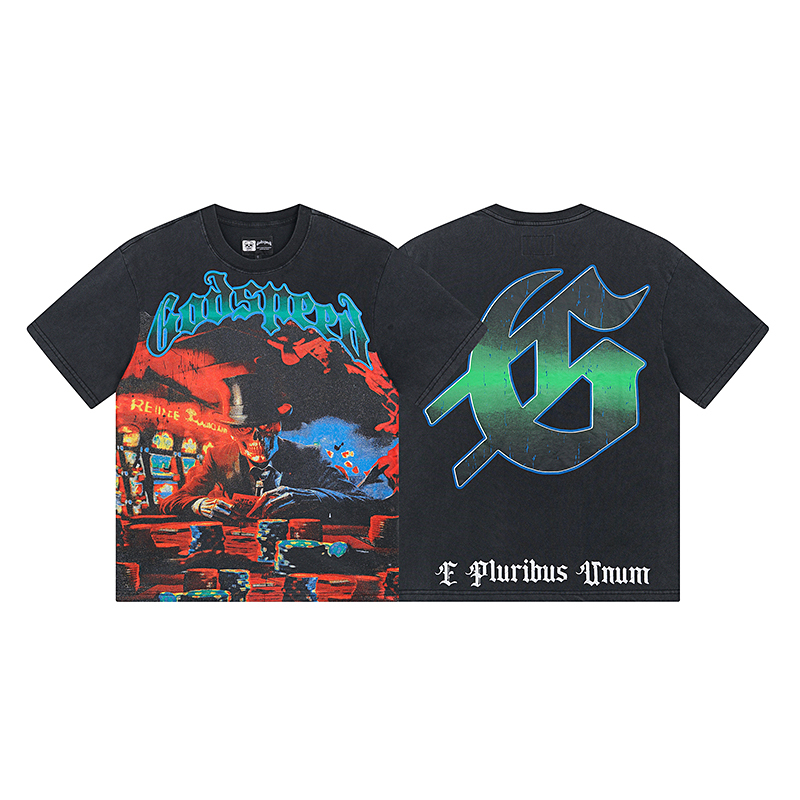 Coco Shoes Godspeed Life's A Gamble T-shirt #1013 Black Wash