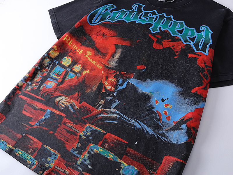 Coco Shoes Godspeed Life's A Gamble T-shirt #1013 Black Wash