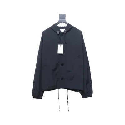 Bottega Veneta Packable Tech Nylon Hooded Jacket In Black 01