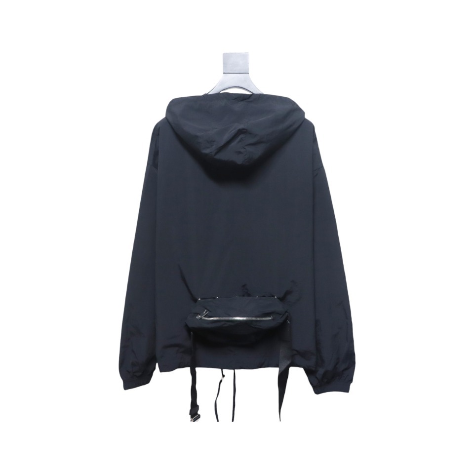 Bottega Veneta Packable Tech Nylon Hooded Jacket In Black