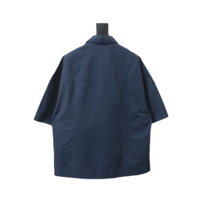 Coco Shoes Bottega Veneta Compact Cotton Shirt Dark Blue 783331V2BL04405 02