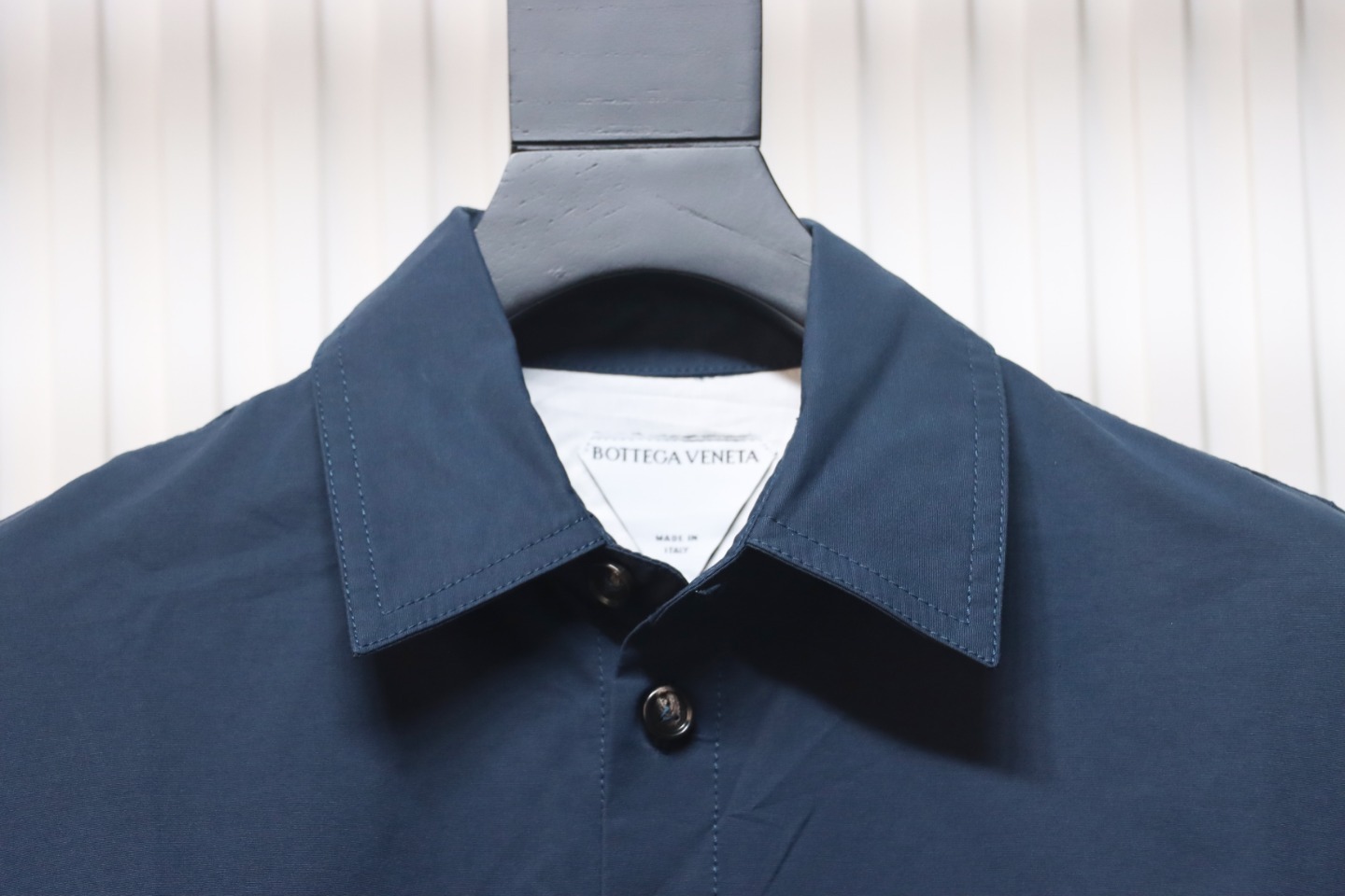 Coco Shoes Bottega Veneta Compact Cotton Shirt Dark Blue 783331V2BL04405