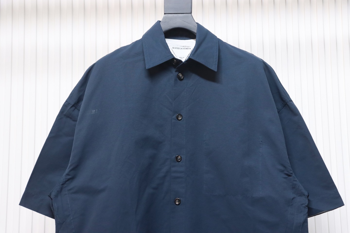 Coco Shoes Bottega Veneta Compact Cotton Shirt Dark Blue 783331V2BL04405