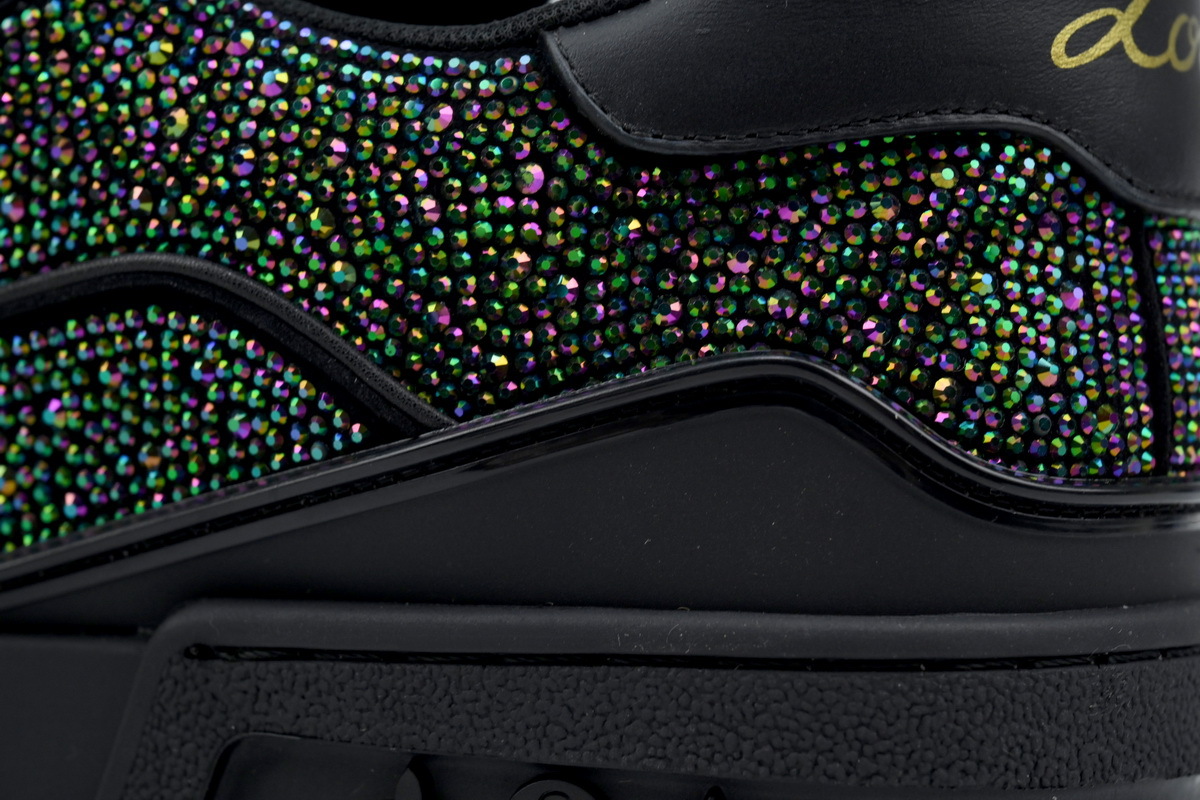 Coco Shoes Louis Vuitton Trainer Black Rhinestones 1A815H