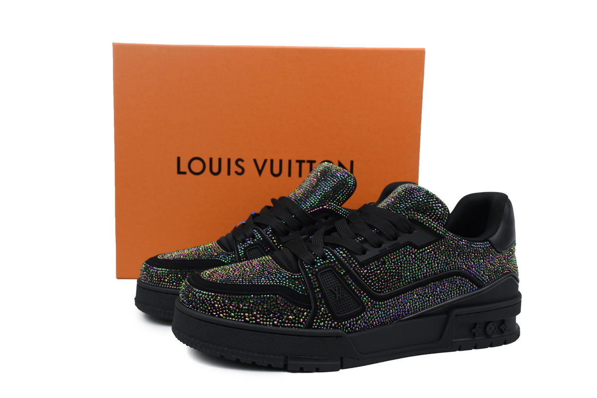 Coco Shoes Louis Vuitton Trainer Black Rhinestones 1A815H